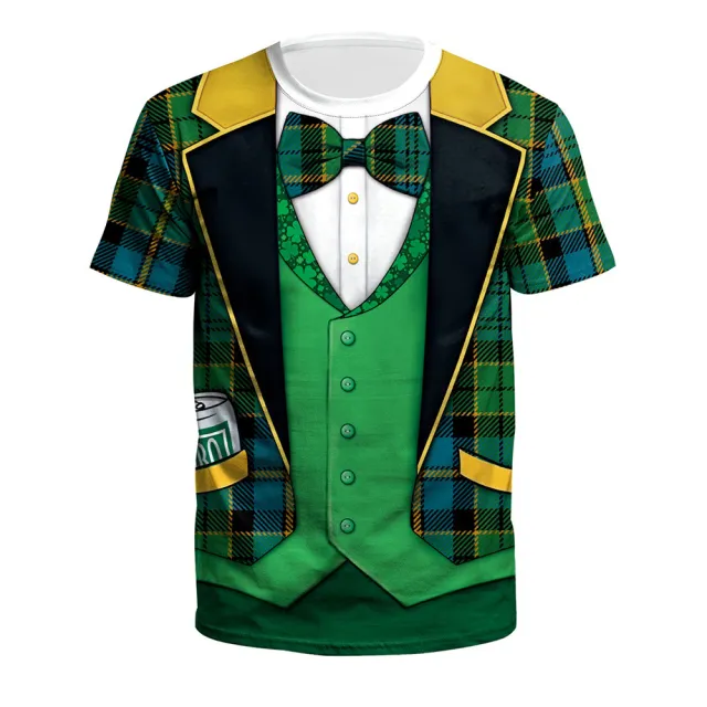 Saint Patrick's Day Digital Printed Round Neck Couple T shirt B1299313 - Shop at LoveMi