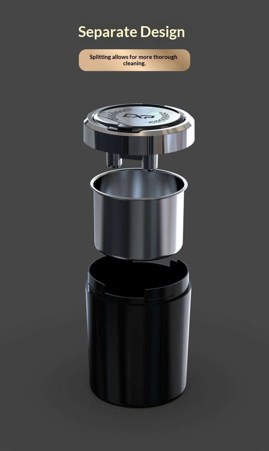 LED One-Button Openable Car Ashtray