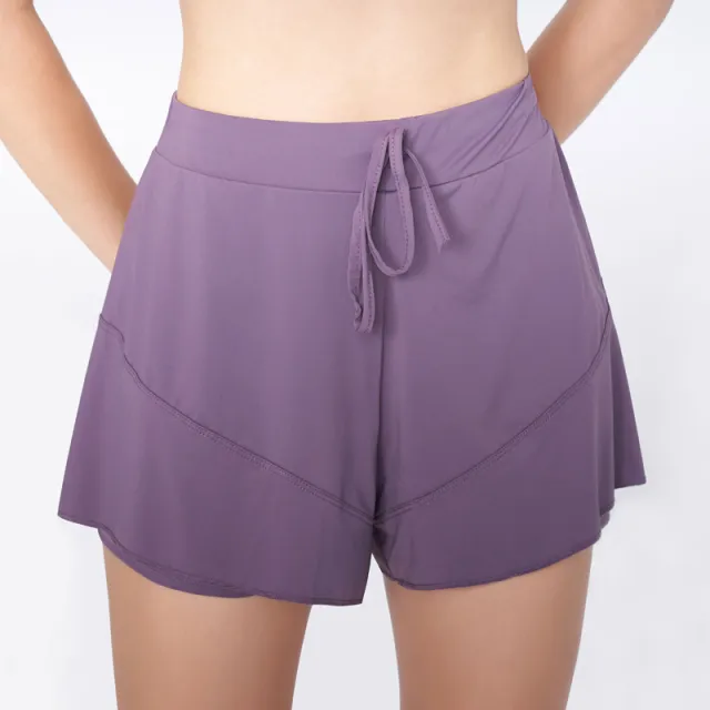 Double Layer Light Proof Sweat Absorbent Breathable High Elastic Shorts Purple - Shop at LoveMi