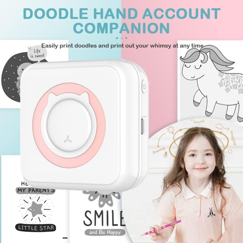 Bluetooth Inkless Mini Pocket Thermal Printer Sticker Photo Label Paper 6 Pens — image 5