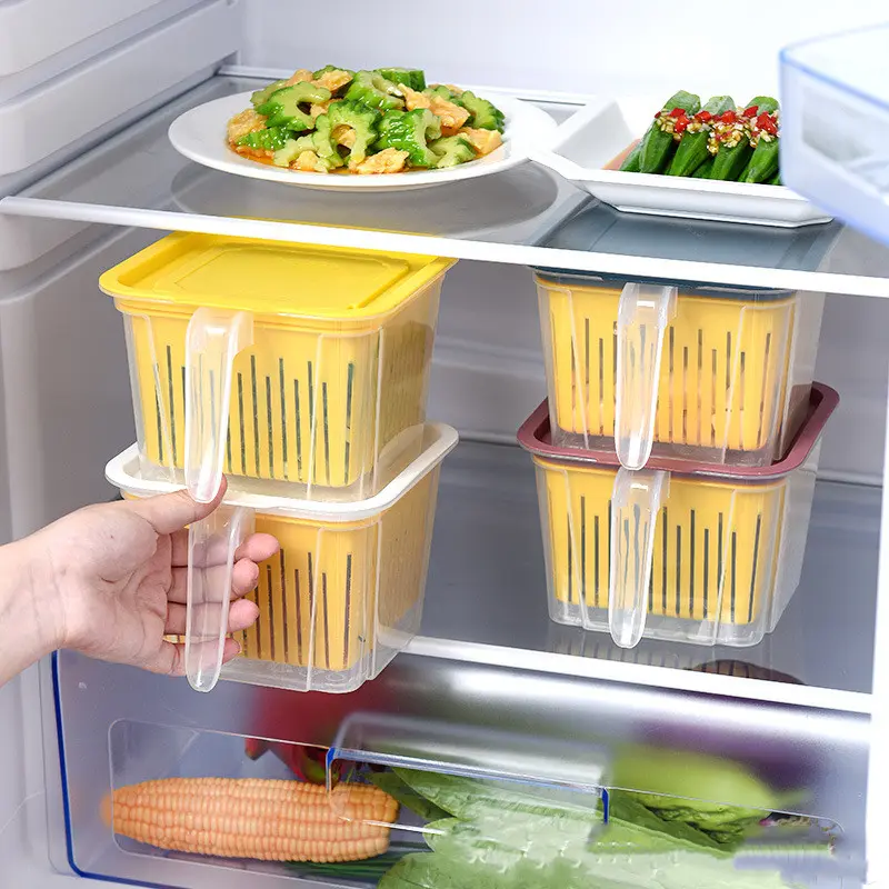Refrigerator Double-layer Fruit and Vegetable Food Storage Container