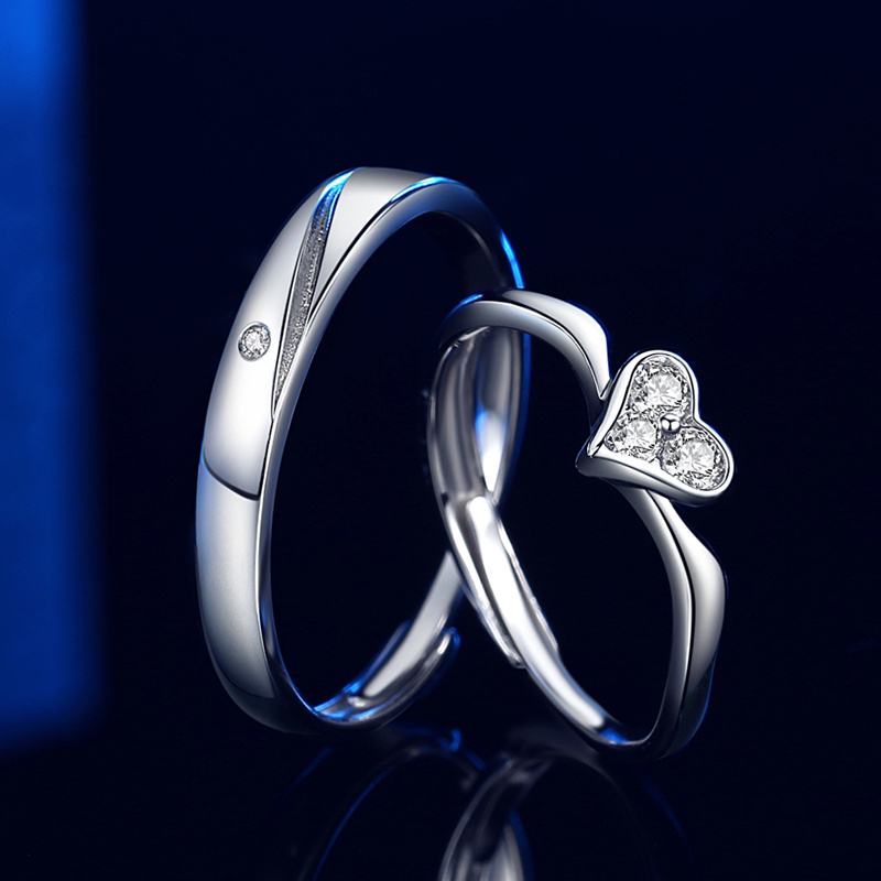 Title 2, Couple Rings A Pair Of Sterling Silver Male And...