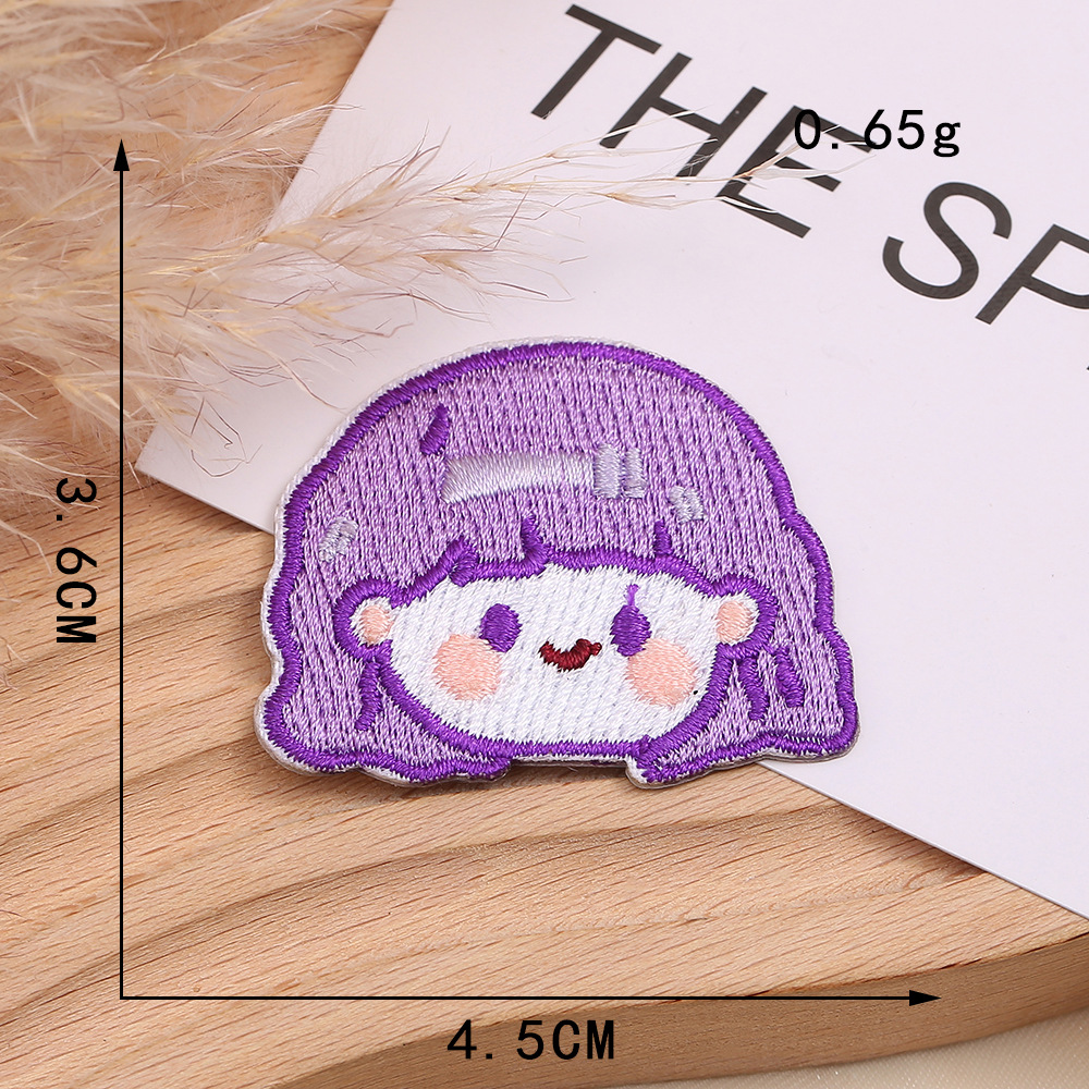 Title 7, Cartoon Girl Head Portrait Embroidery Badge Sel...