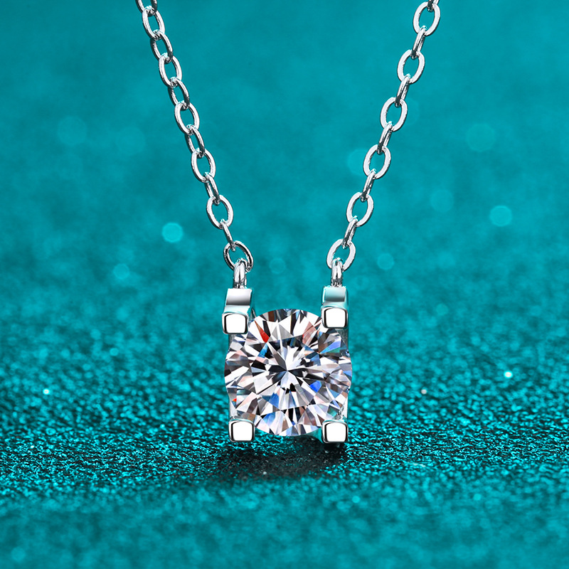 Gold Plated Moissanite Sterling Silver Necklace