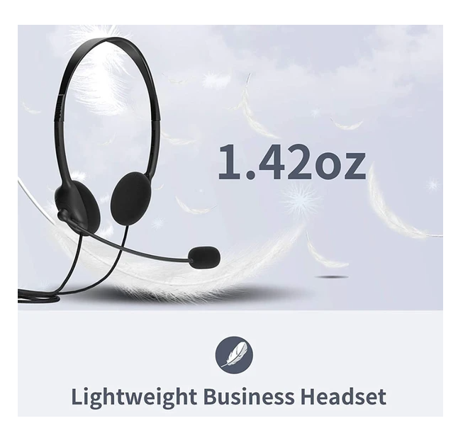 USB Headset Headphone With Microphone Noise Cancelling For PC Computer Call Chat