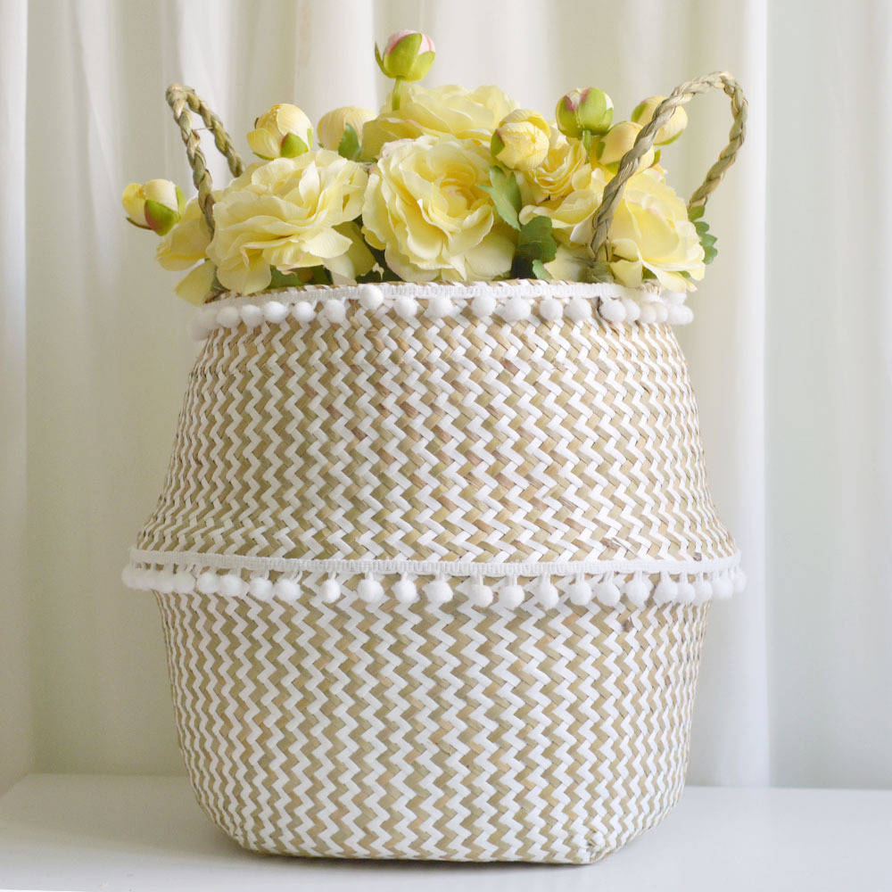Woven Straw Flowerpot Basket, picture 7 of 7