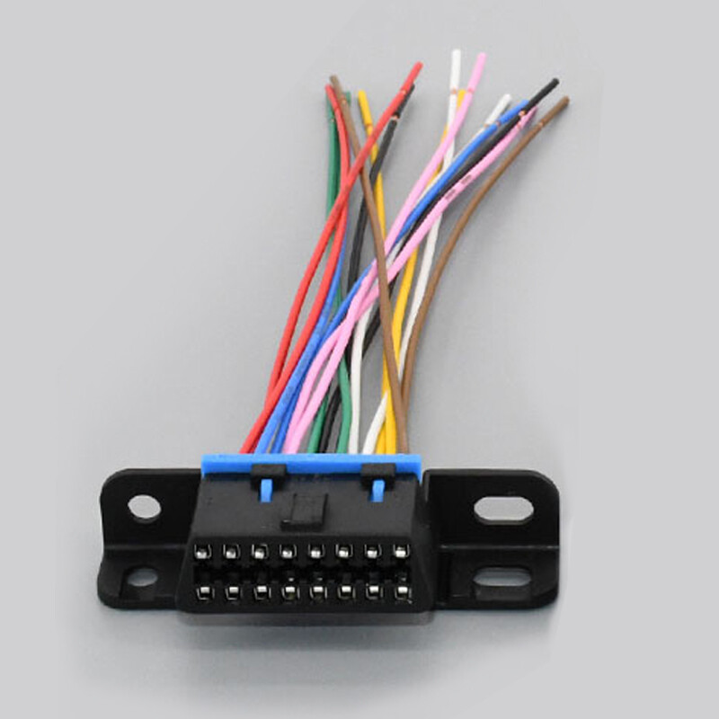 OBD2 Under Dash Mount Socket Plug Connector 16 Pin Female Open Prewired OBD