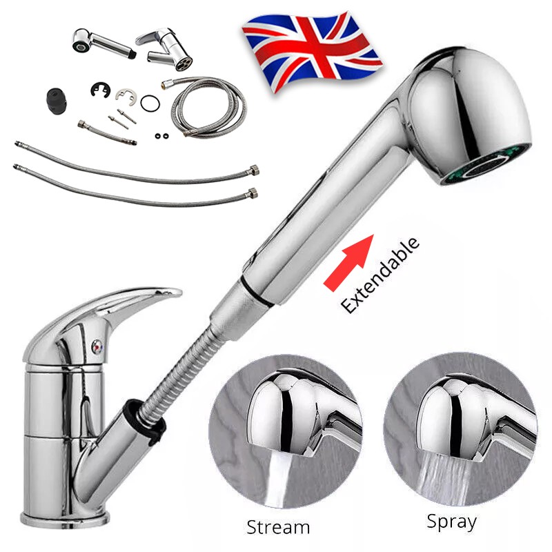 360 Kitchen Tap Sink Mixer Taps Pull Out Spout Spray Single Lever Modern Mono