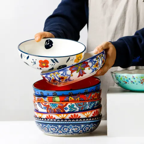 Ceramic Tableware Pastoral Style Home Plate Dinner