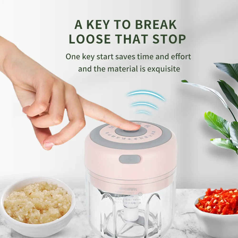 Mini Electric Garlic Chopper USB Charging Ginger Masher Machine Sturdy Durable Chili Vegetable Crusher Kitchen Tool – image 4
