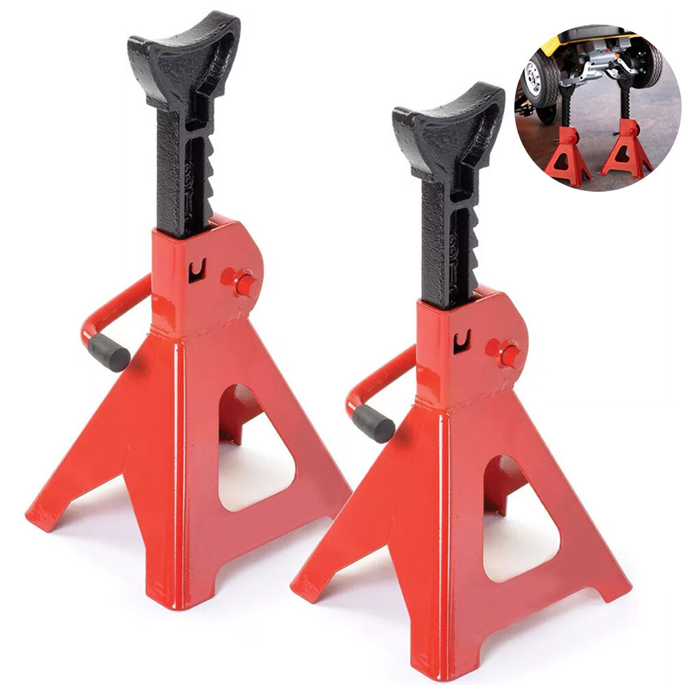 2Pcs Axle Stands FloorJack Heavy Duty Lifting 3 Ton Capacity Stand Car CaravanUK — foto 4