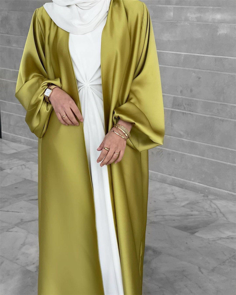 Women's Drawstring Sleeve Plus Size Cardigan Robe