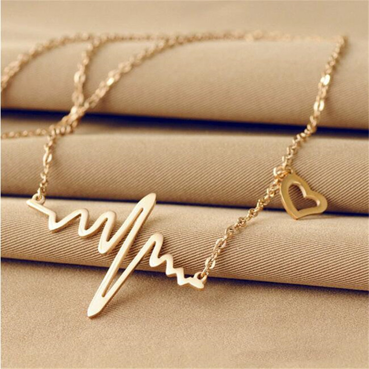 Women's Fashion Simple Stainless Steel Electrocardiogram Necklace
