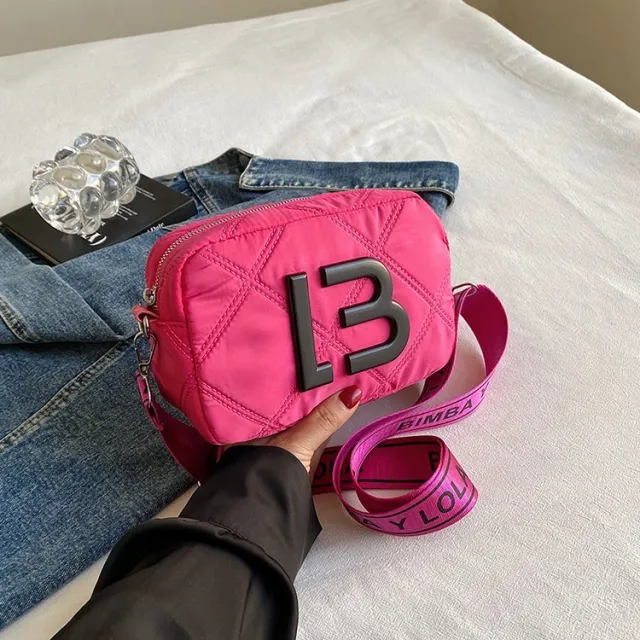 Solid Color Small Square Bags Women Fashion Underarm Bag Rhombic Sewing Shoulder Messenger Bags Rose - Shop at LoveMi