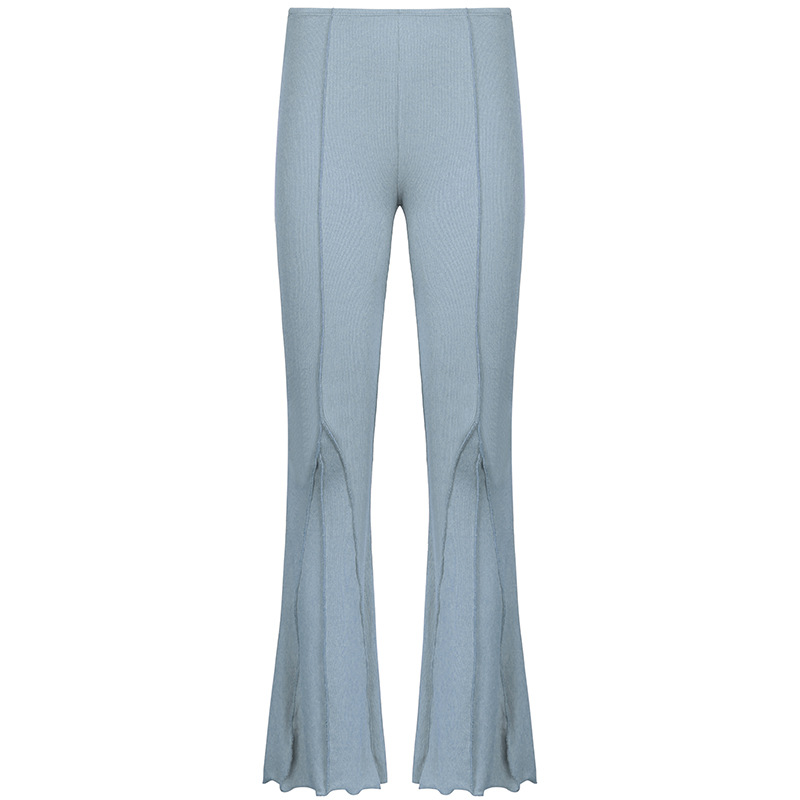 Women's Solid Color Low Waist Reverse Car Casual Flared Pants