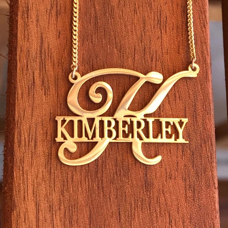 Personalized Letter Name Necklace For Women Gold Stainless Steel Chain