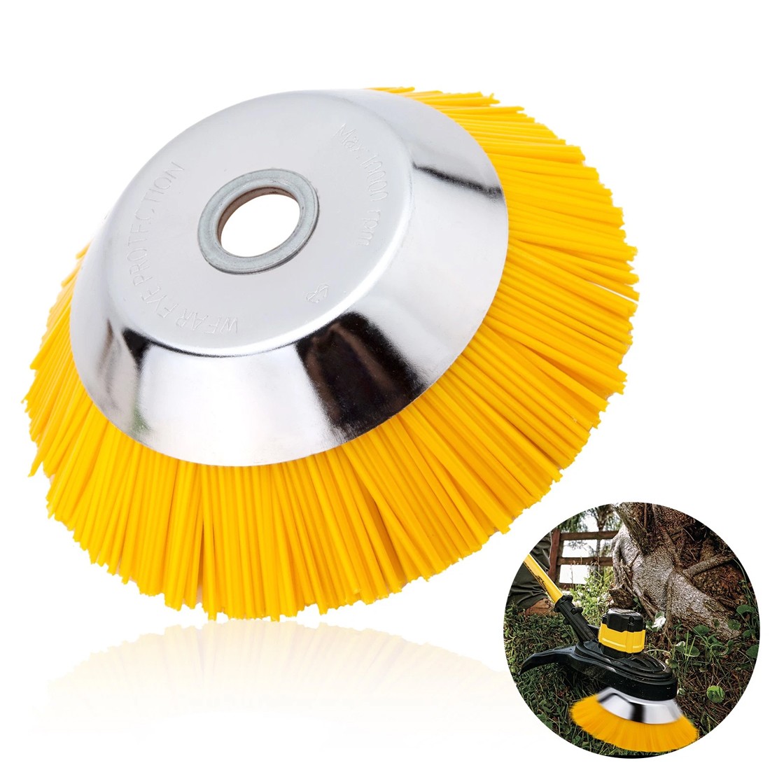 8 Inch Nylon Brushcutter Strimmer Brush Head For Moss And Path Weed Removal UK