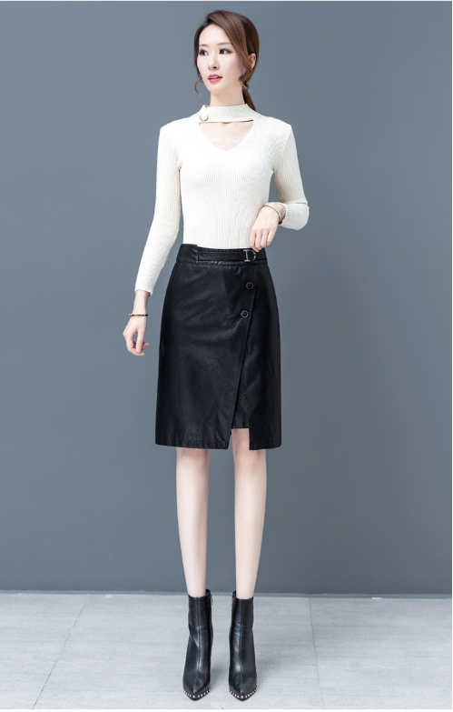 Title 6, Herfst- en Winter High Waist Rok, Figuurcorrige...