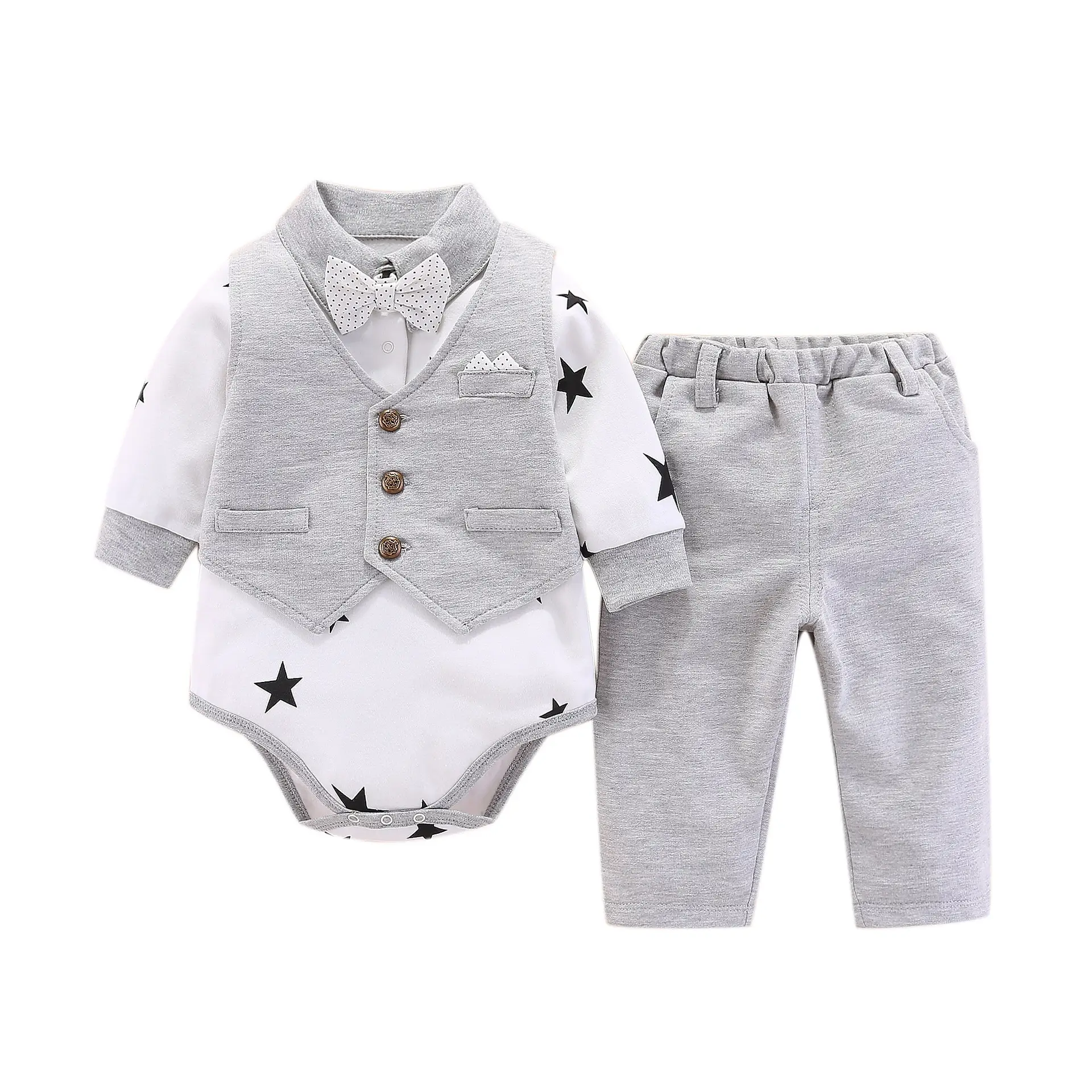 British Long-sleeved Three-piece One-year-old Dress