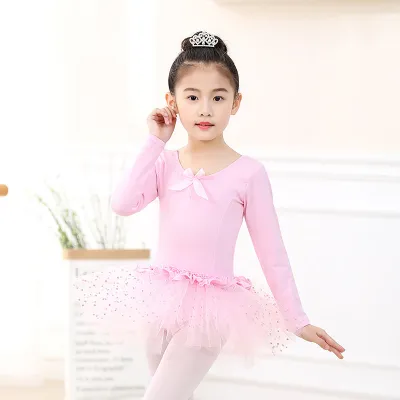 Children's Dance Practice Clothes With Cotton One-piece Long Sleeves