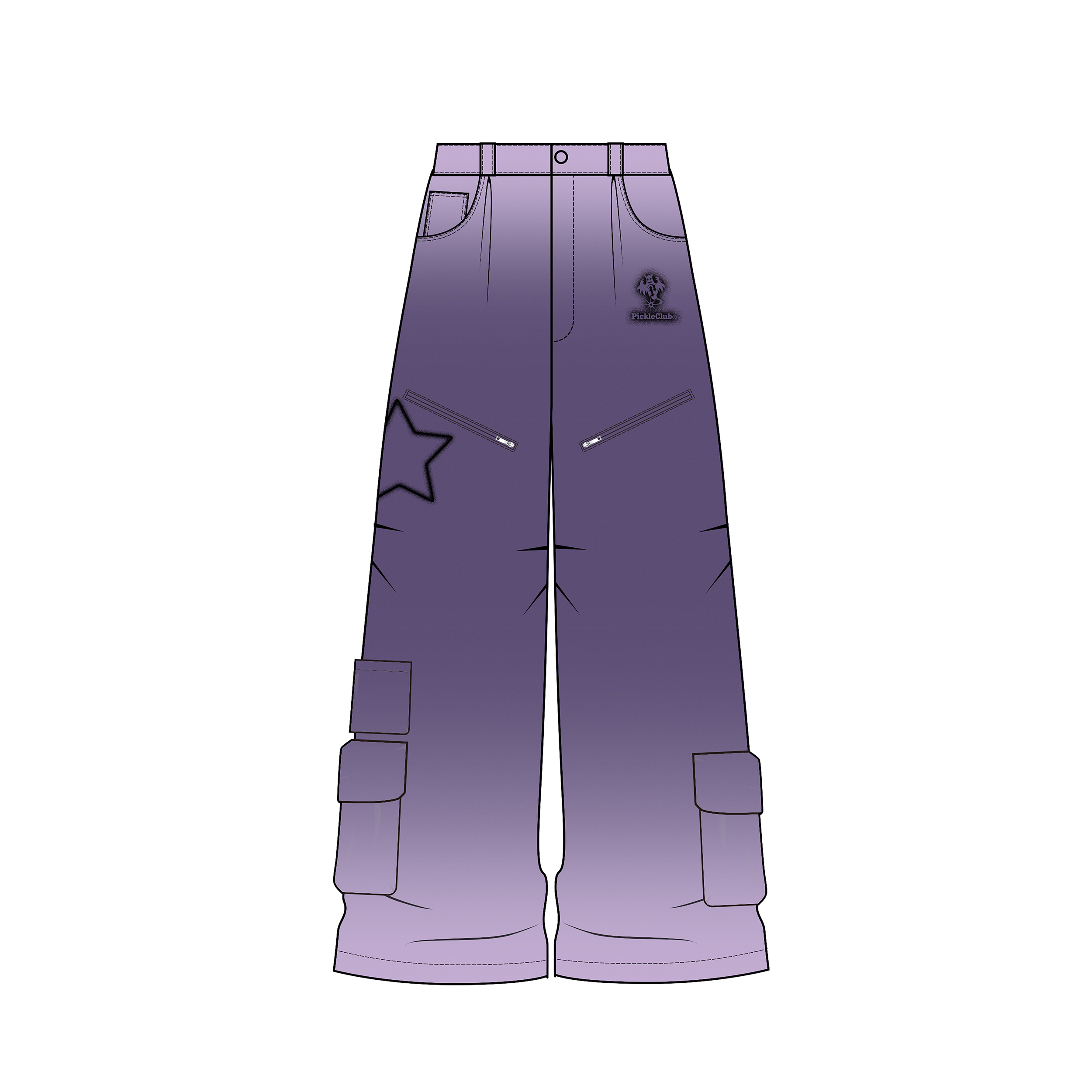 Title 4, Chaopai Purple Straight Leg Wide Leg Pants