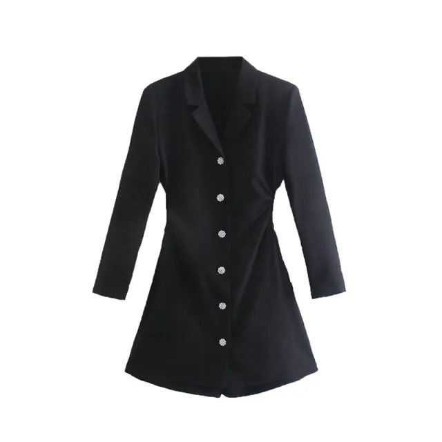 European And American Style Design Shirt Style Jumpsuit Black - Shop at LoveMi