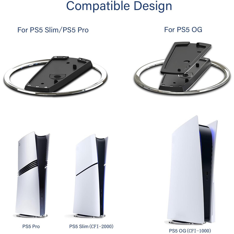 Vertical Stand For PS5 Slim Disc & Digital Console Anti-Slip Base — image 10