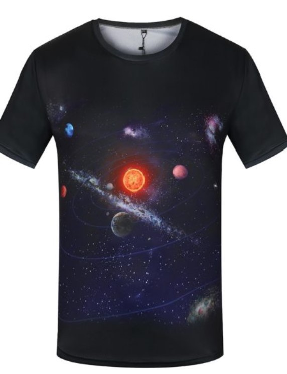 Title 2, Starry Sky Vortex Digital Printing Short Sleeve