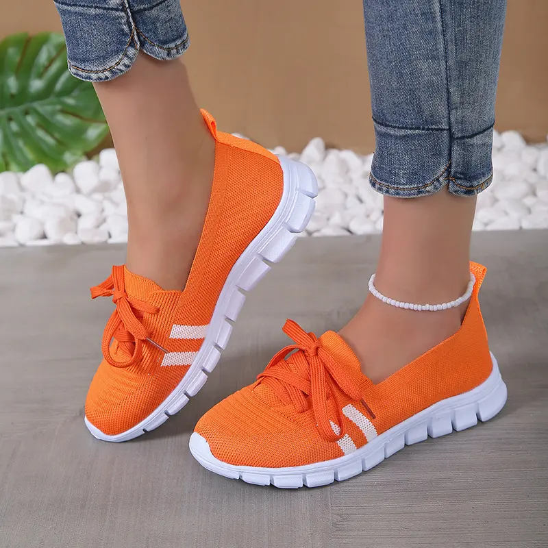 Casual Lace-up Mesh Shoes Preppy Flats Walking Running Sports
