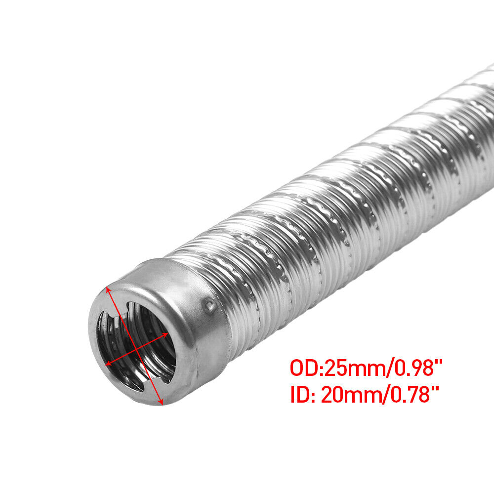 24mm Parking Di Esel Air Heater Exhaust Pipe Tube W End Cap Stainless Steel — image 9