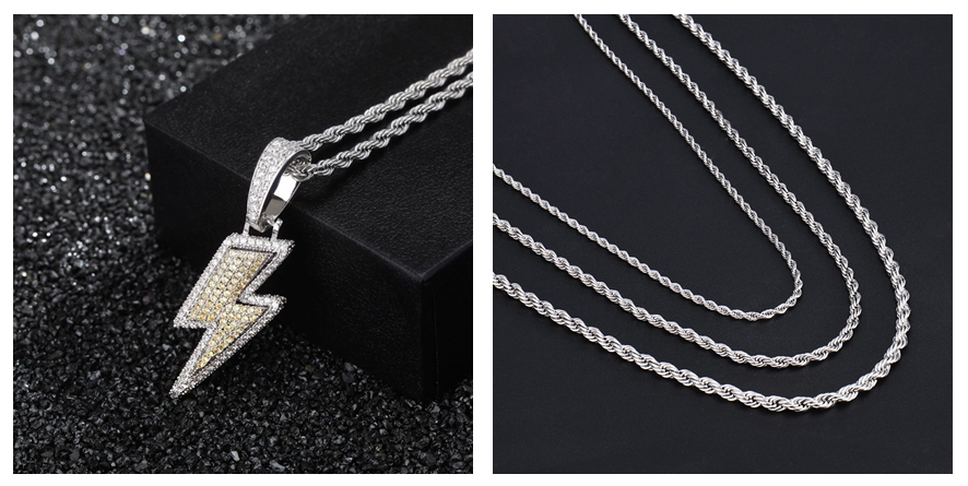 Hot Selling Lightning Hip Hop Pendant Micro-inlaid Zircon Hip Hop Fashion Trendy Hip Hop Jewelry — foto 5