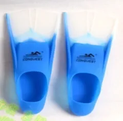 Children's Swimming Training Professional Silicone Short Fins - White - View 1