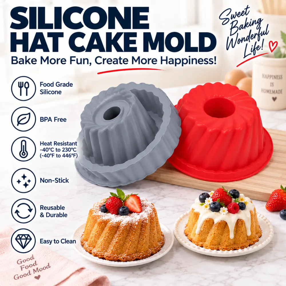 Silicone Hat Cake Mold Non Stick Bundt Pan Reusable