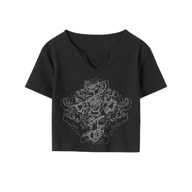 American Vintage Short Short sleeved Tops For Women Black - Shop at LoveMi