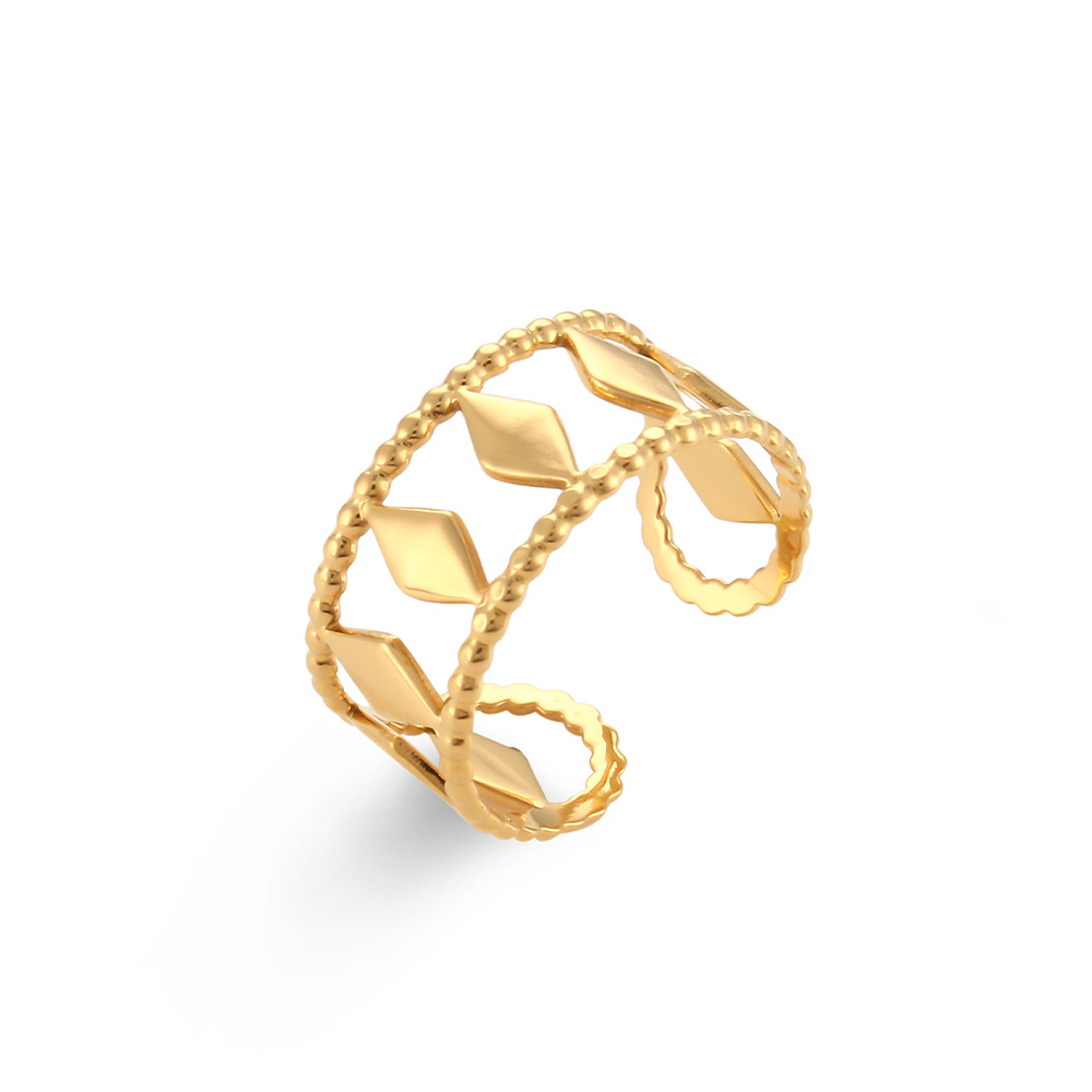 Stainless Steel Plated 18K Gold Finger Ring Jewelry For Women