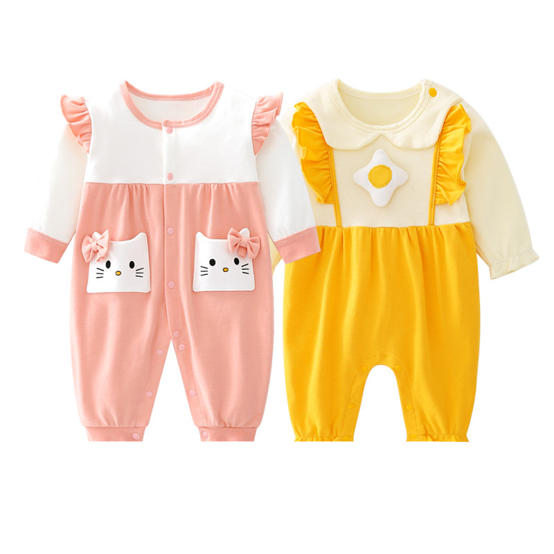 2 Pieces Of Newborn Baby Female Romper Jumpsuit