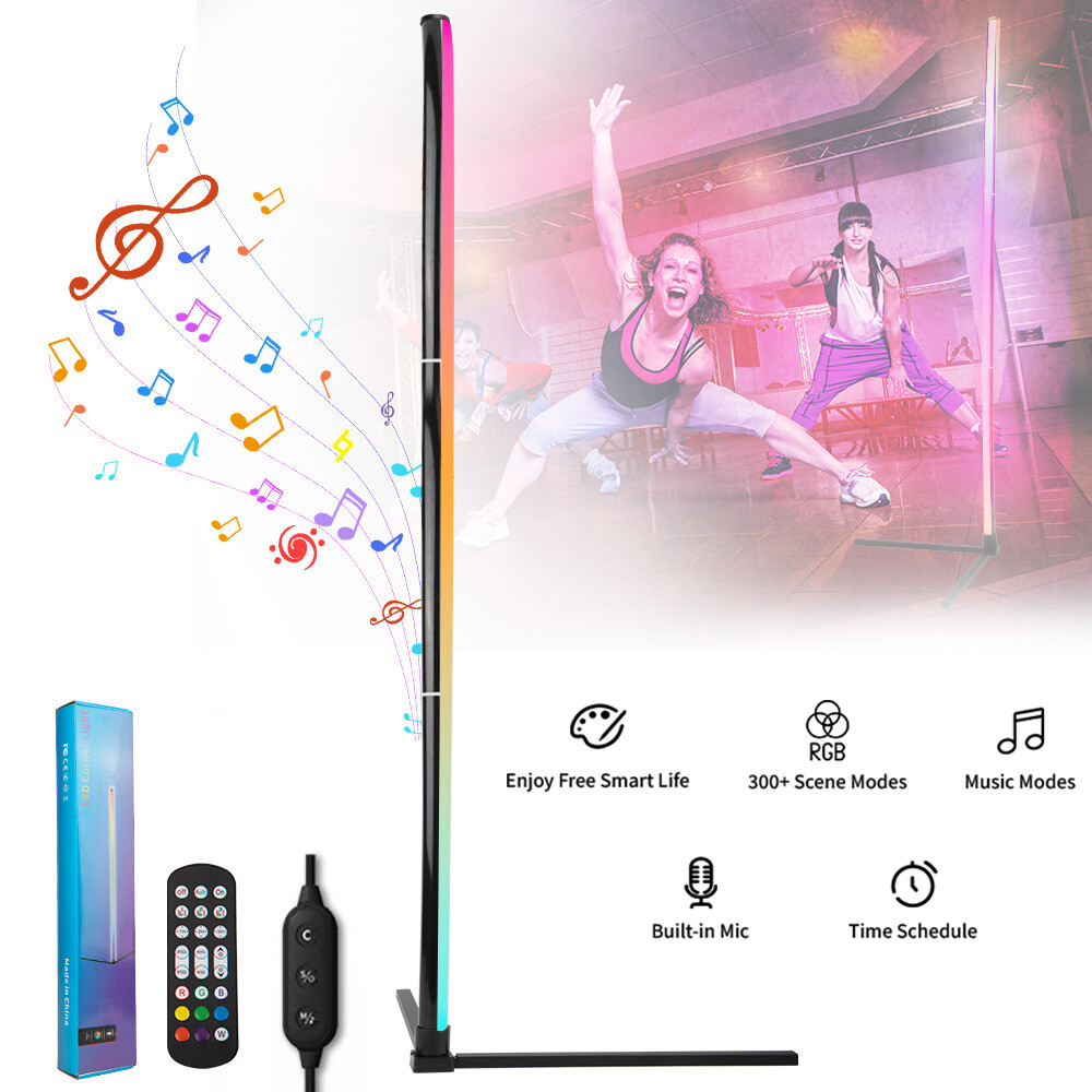 10W RGB LED Corner Floor Lamp Remote Control Modern Minimalist Standing Mood — image 9