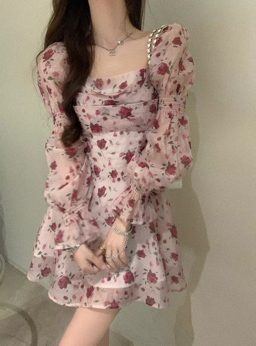 Leisure Style Fragmented Flower Waist Dress For Women
