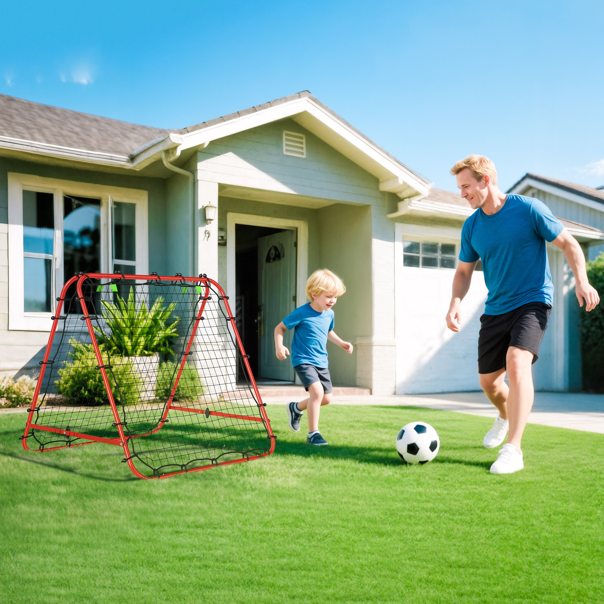 Double Sided Football Rebound Net, Five Adjustable Angle Door — image 7