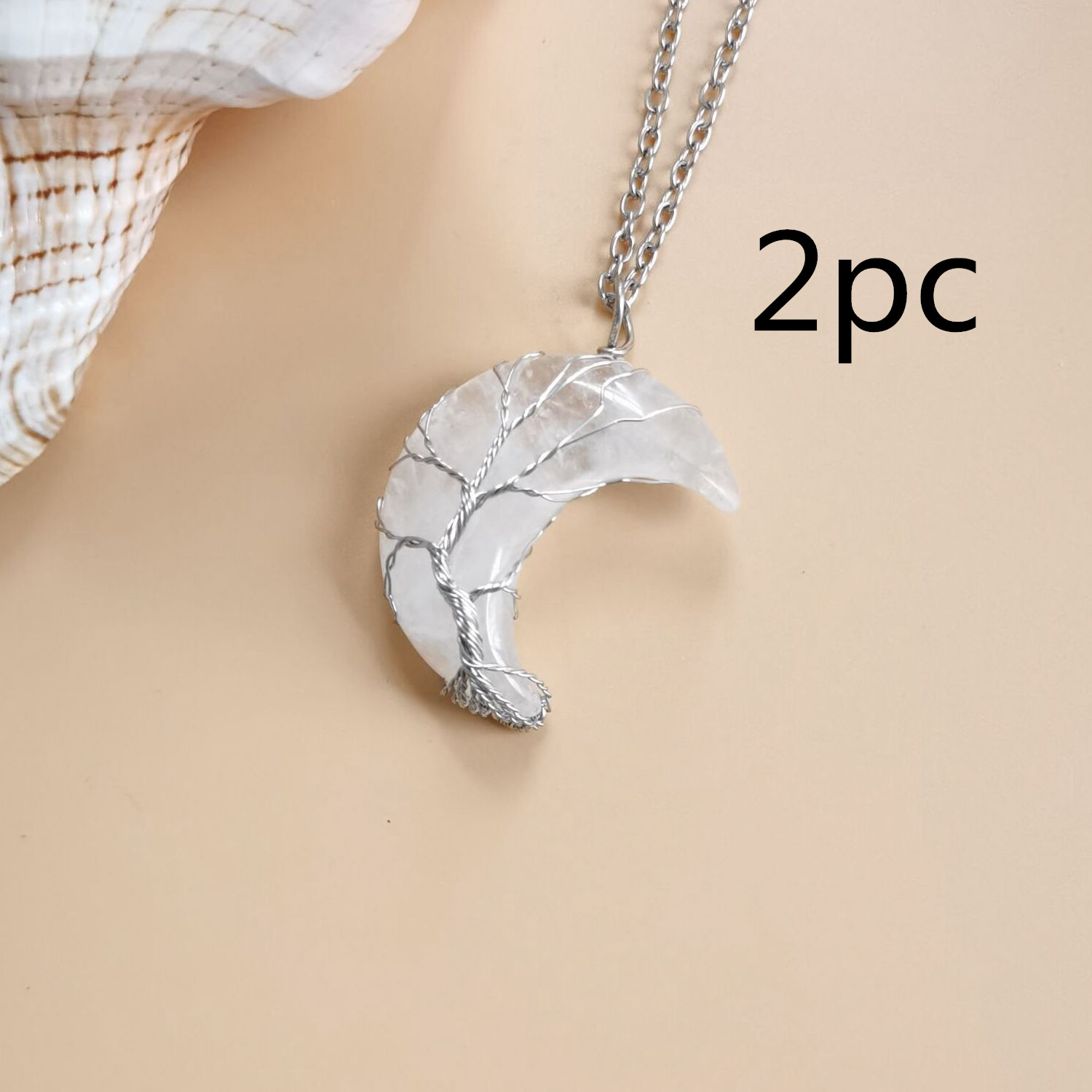 Луна, натуральный камень, аметист, Древо жизни, ожерелье, дерево удачи ручной работы