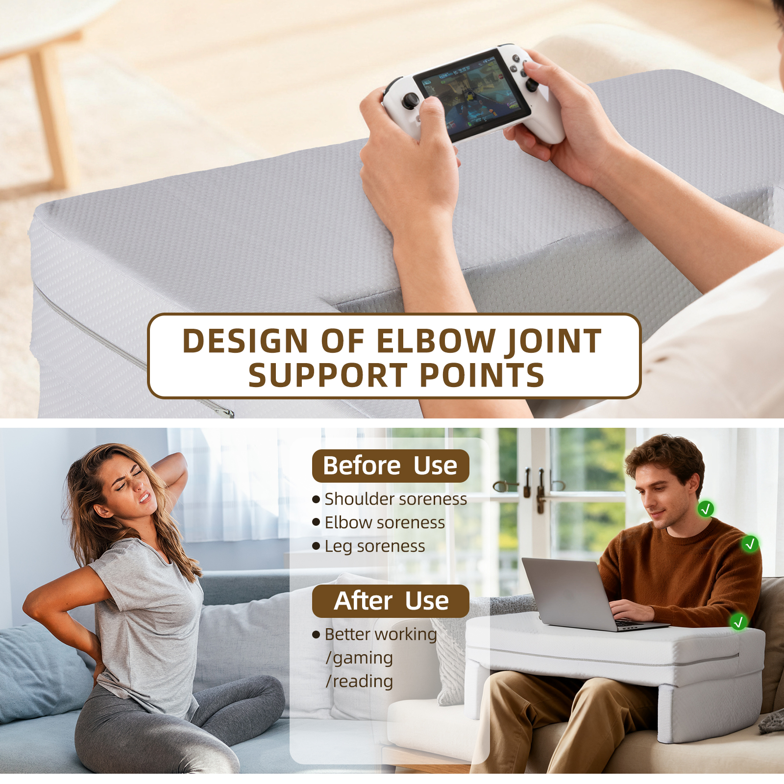 Stable Support Reading Pillow, Hand Support, Waist Support And Multiple Uses image 13