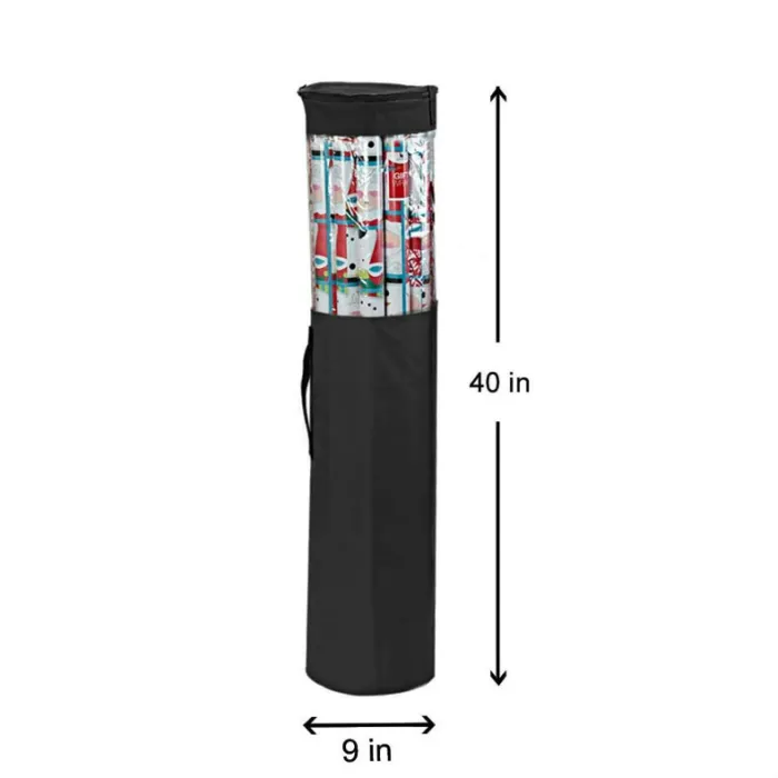 Christmas Wrapping Paper Storage Bag, Under-Bed Gift Wrap Organizer with Clear Window, Fits 40 in Rolls - detail photo 3