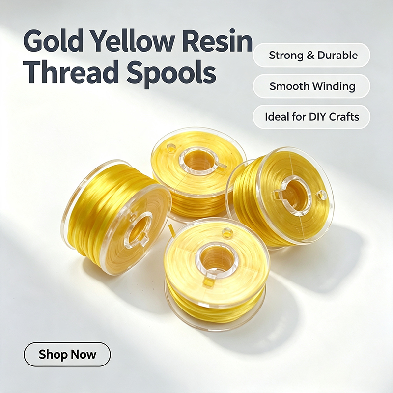 Elastic Beading Thread Spools For DIY Bracelet Jewelry Making Craft Supplies in Gold Yellow