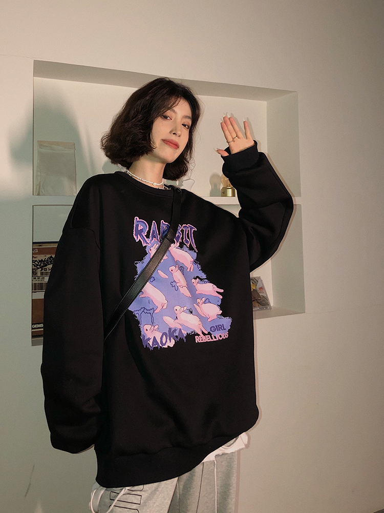 Women's Autumn New Loose Harbour Style Round Neck Sweater