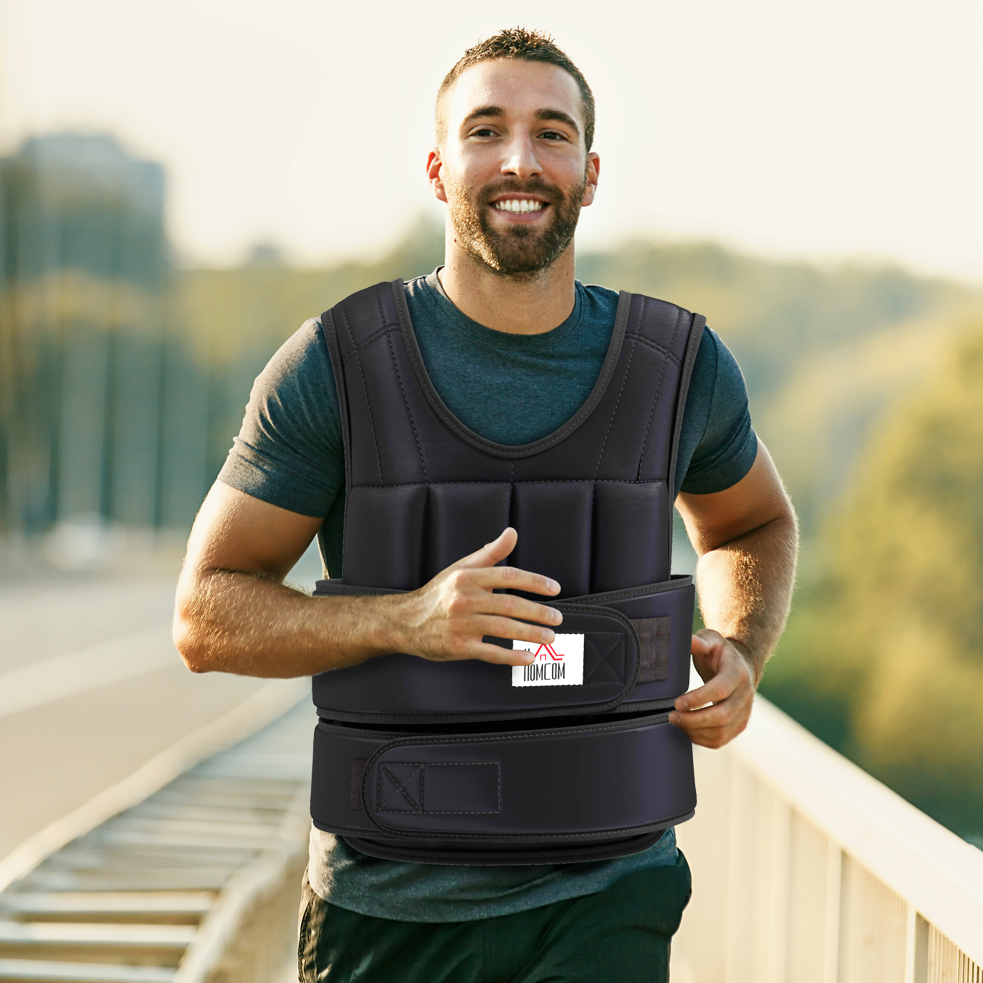 10kg Weight Vest, Adjustable Running Equipped With 38 Bags, Unisex, Black — image 7