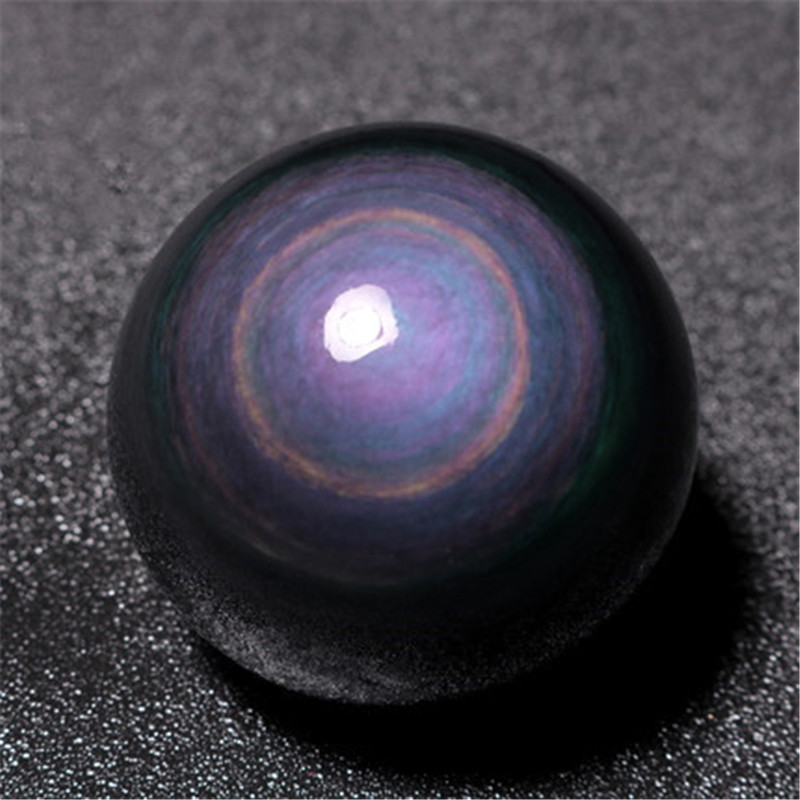 Title 3, Natural Obsidian Rainbow Eyeballs Ice-like Orna...