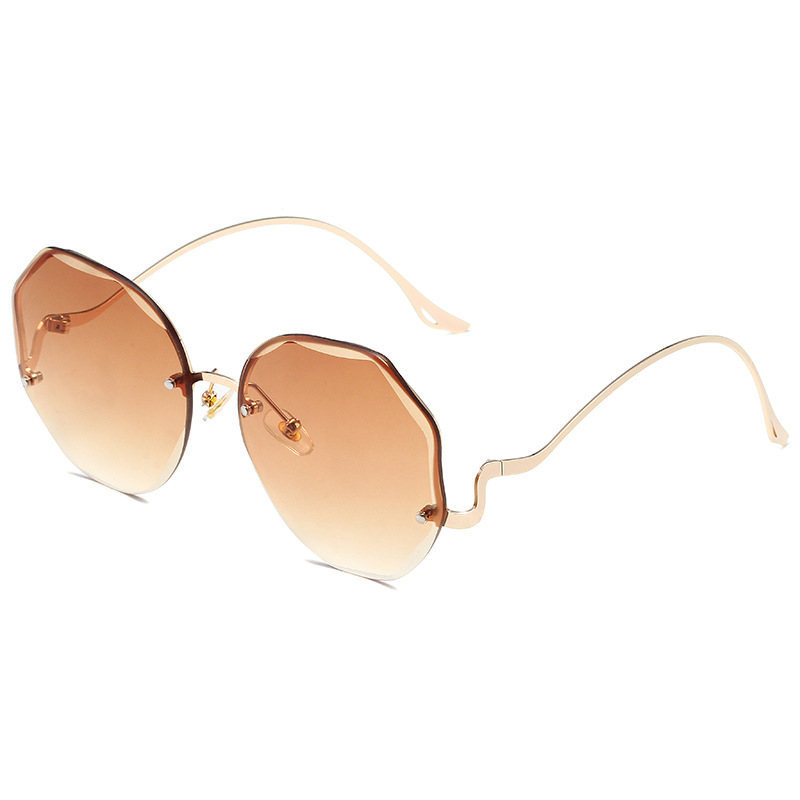 Women's Irregular Rimless Cut Edge Sunglasses - Image 5