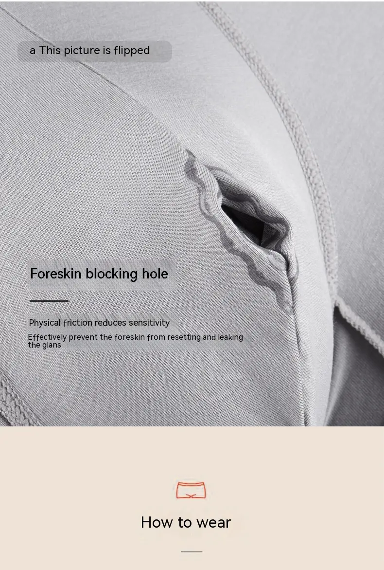 Prepuce Resistance Men's Concave-convex Support Too Long Repair Correction Underwear