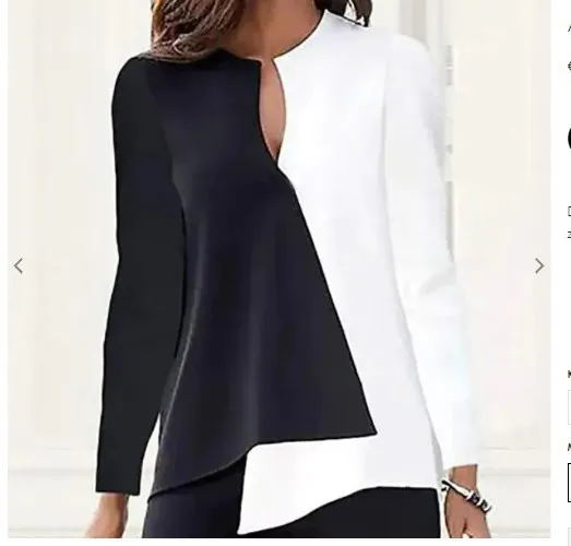 Digital Printed Flower V neck Hem Asymmetric Women's Long Sleeves Q405 Color - Shop at LoveMi