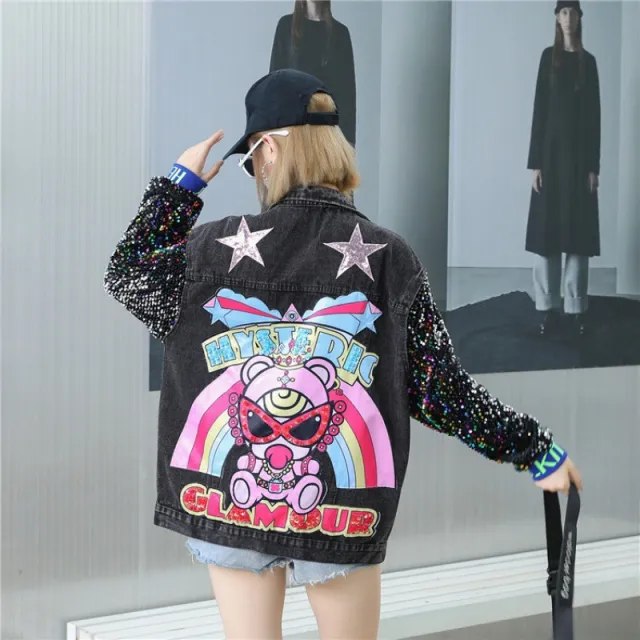 Vintage Fashion Washable Denim Coat Woman Black - Shop at LoveMi